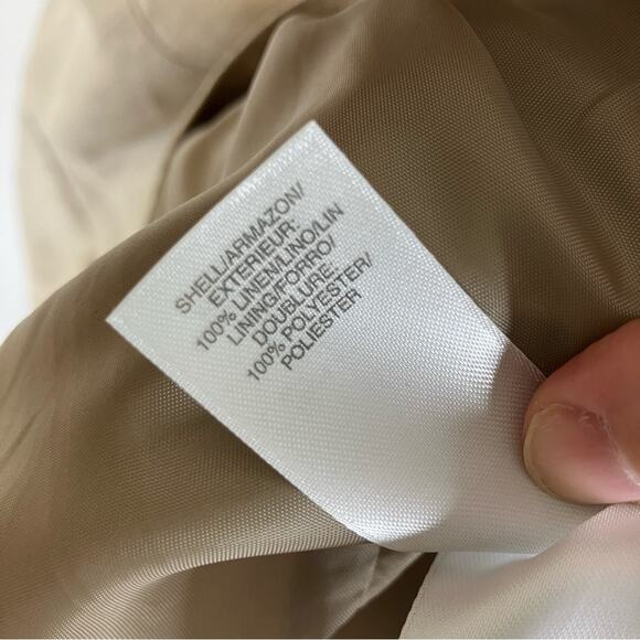 Liz Claiborne Tan 100% Linen Sleeveless Sheath Dress Womens 10 - Picture 7 of 8